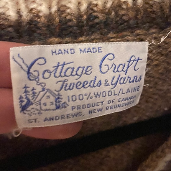 Cottage Craft Tweeds & Yarns 100% Wool Fisherman Sweater Size S - Picture 8 of 8